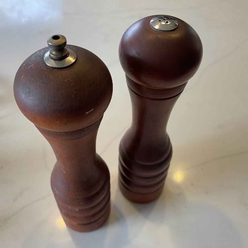 Wood Salt Shaker & Pepper Grinder Vintage Mid Century
